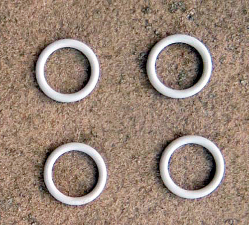 ITEM #SNORKLRNGS: O-RINGS FOR THE BACK END OF SHEAFFER SNORKEL AND EARLIER (SMALLER) TOUCHDOWN PENS. These O-Rigs fit in the groove in the back of the barrel just below the blind cap. See also the the D19 O-Ring seaters on the Sheaffer tools page. These tools provide a platform inside the pen to help guide the new O-Ring into the groove, saving a lot of time and frustration. 